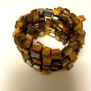 Natural Abalone Shell Beads Strand Cuff Bracelet Handmade Women’s Jewelry